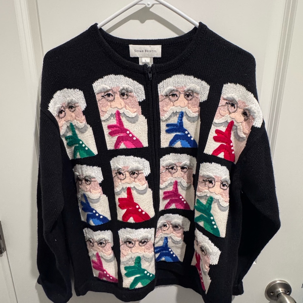 Susan Bristol Women's Festive Santa Cardigan